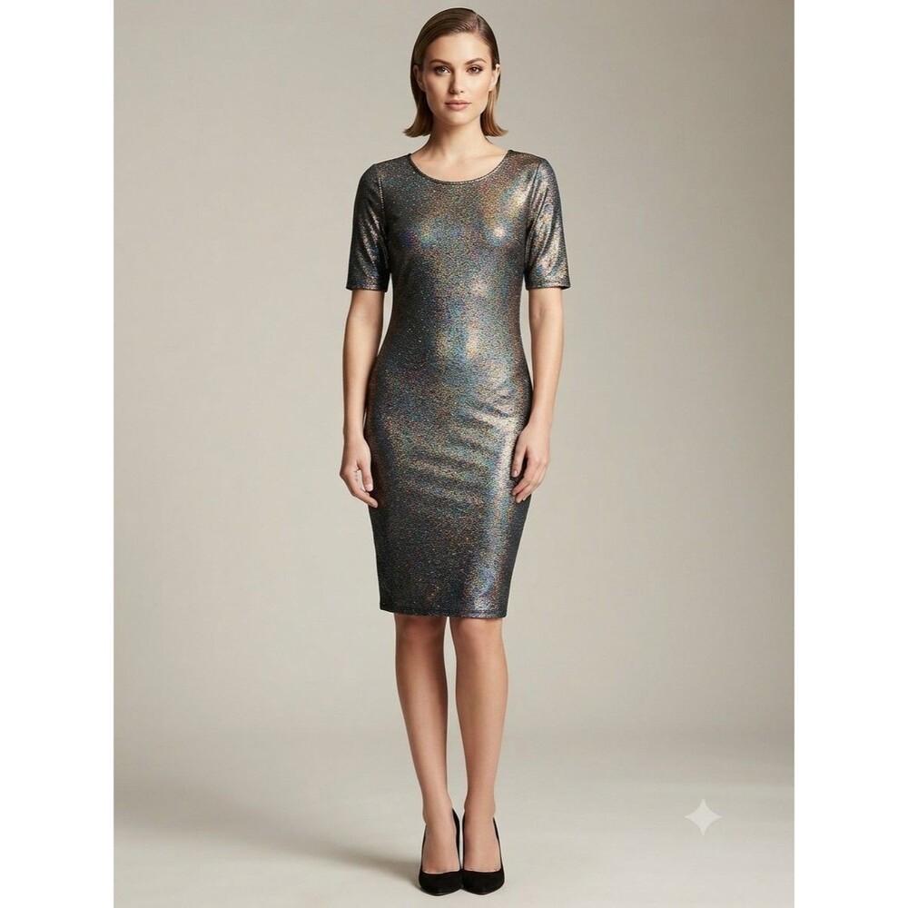 Lularoe Elegant Oil Slick Metallic Julia Mermaid Shimmer Dress